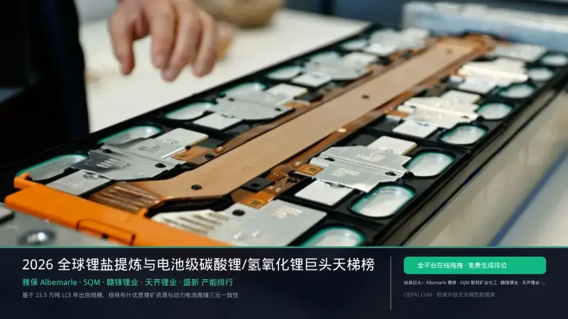 2026年全球锂企排行榜