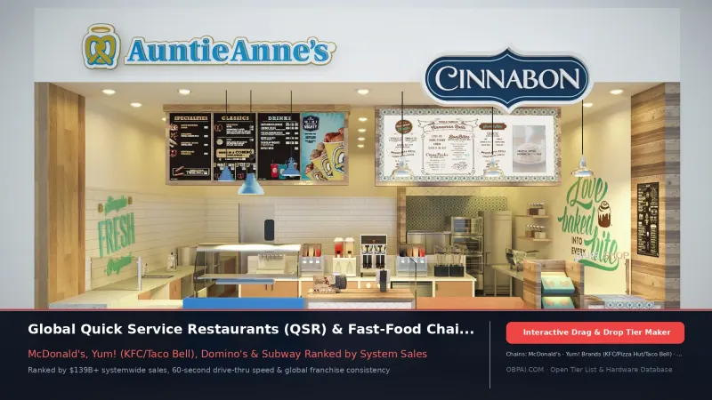 Fast Food Tier List 2026 | Global QSR Chains
