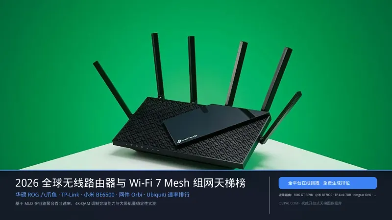 2026年全球无线路由器品牌天梯榜
