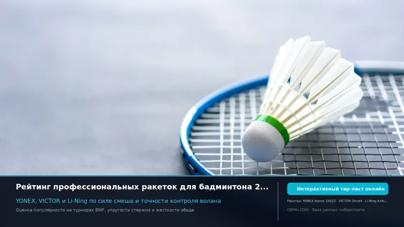 Рейтинг производителей ракеток для бадминтона 2026