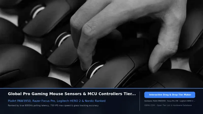 Global Gaming Mouse Optical Sensors & MCU Brands Tier List 2026