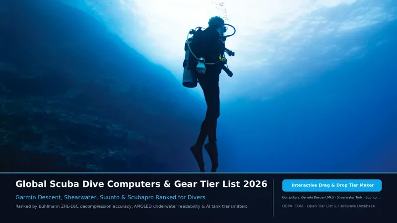 Global Dive Computers & Diving Gear Brands Tier List 2026