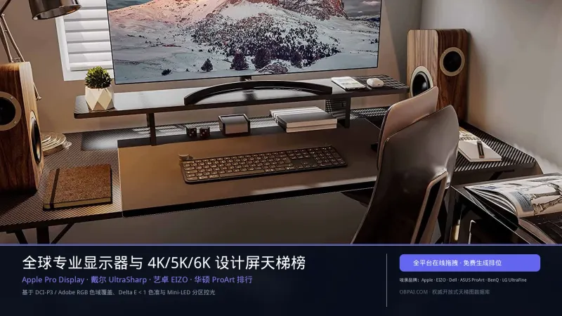 全球专业显示器与4K/5K/6K设计屏排行榜