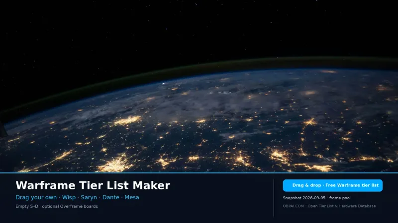 Warframe Tier List Maker