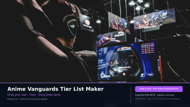 Anime Vanguards Tier List Maker