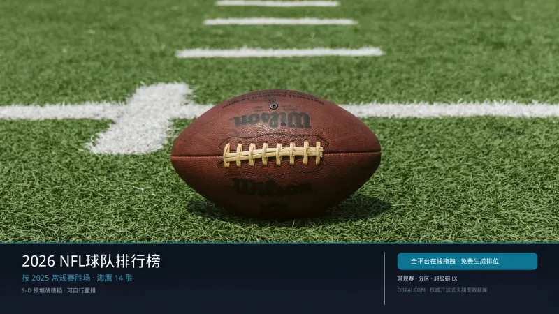 2026 NFL球队常规赛战绩天梯榜