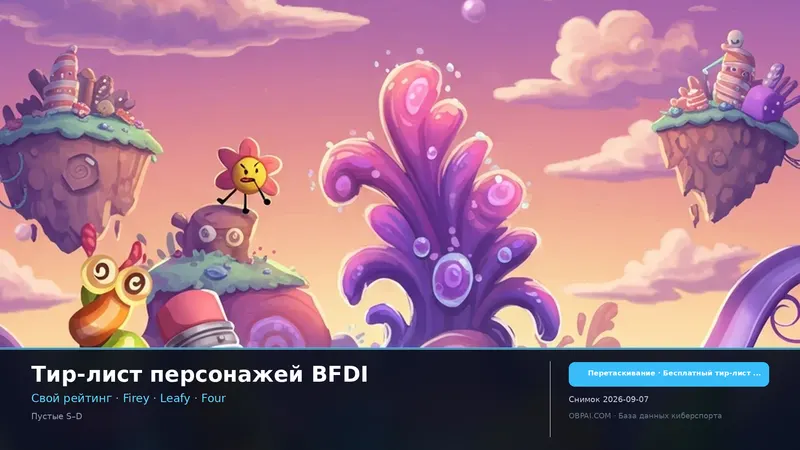 Тир-лист персонажей BFDI