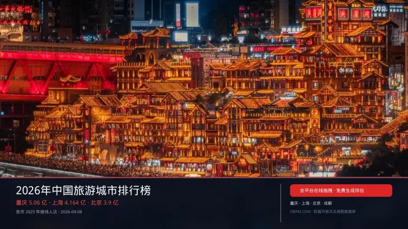 2026年中国旅游城市天梯榜