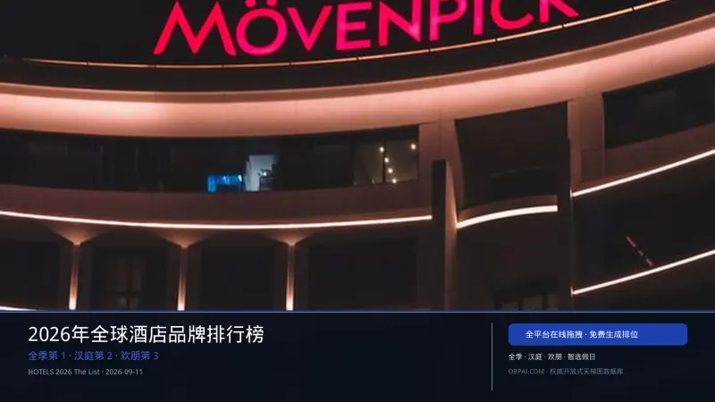 2026年全球酒店品牌天梯榜