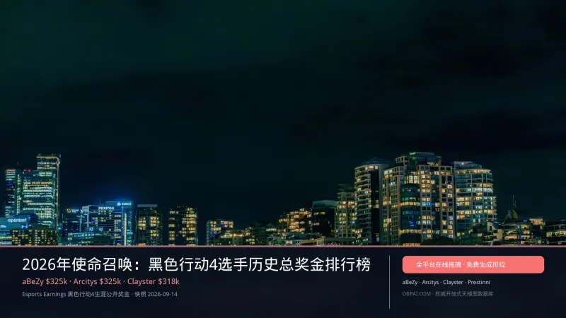 黑色行动4选手奖金天梯榜