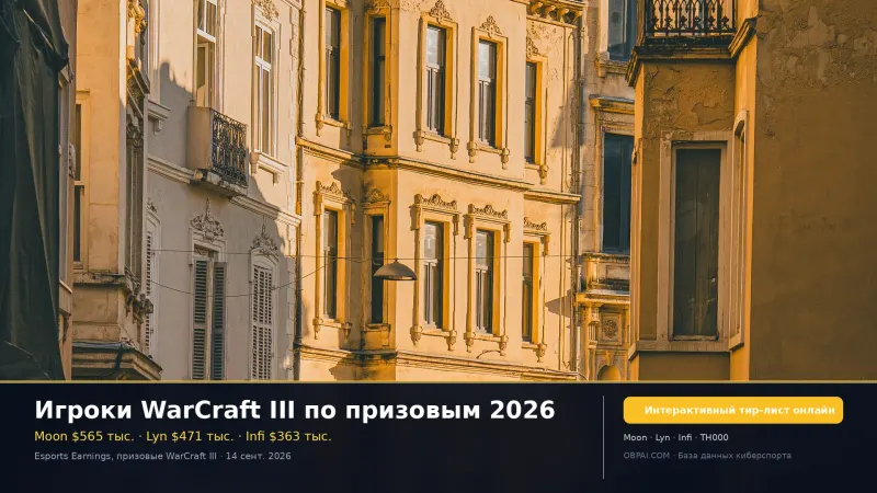 Игроки WarCraft III по призовым 2026