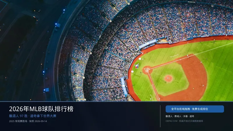 2026 MLB球队常规赛战绩天梯榜
