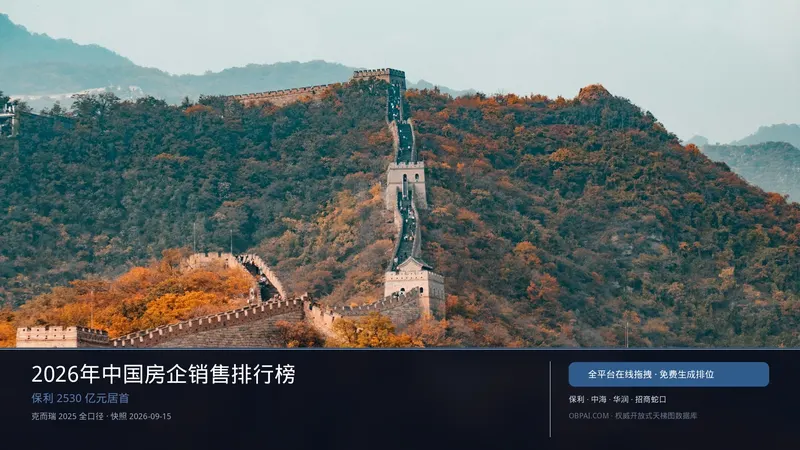 2026中国房企销售天梯榜
